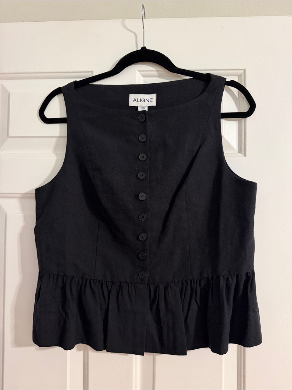 ALIGNE Women’s Black Penelope linen top
